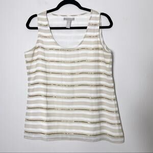 Banana Republic Tan Striped Blouse